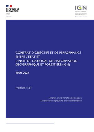Contrat d'objectifs et de performance (COP) entre l'État et l'IGN pour la période 2020-2024