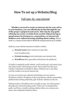 How To Set Up A Website Blog step by step