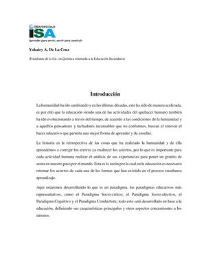 Paradigmas Educativos en el proceso de enseñanza-aprendizaje