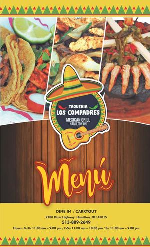 Menu Taqueria Los Compadres