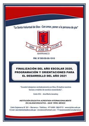 Boletín De Finalización Del Año Escolar 2020 Iep Sjc Bco Cubicol