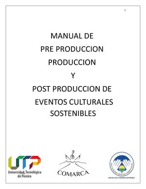 Manual De Pre Producción, Producción Y Post Producción