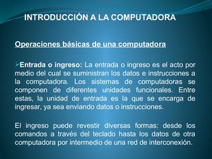 Introducción a la Computadora