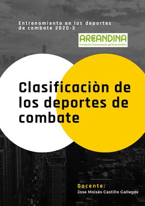 Clasificación Deportes De Combate
