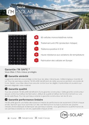 Fiche Technique I'M SOLAR 350W Mono