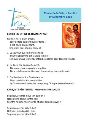 27 12 2020 Messe Sainte Famille