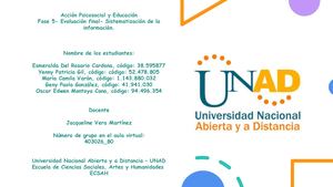 Cartilla Fase 5 Evaluación Final Sistematización De La Información