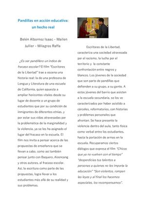 Pandillas en acción educativa: un hecho real | Por Belén Albornoz Isaac, Mailen Jullier y Milagros Raffa