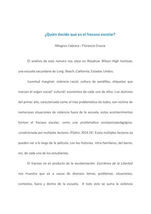 Fracaso escolar: Miradas, sujetos y educación | Por Sofía Martínez, Victoria Ortigosa y Sofía Romero