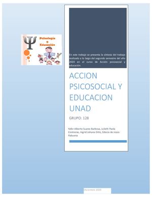 Acción Psicosocial Educación - Experiencias del curso