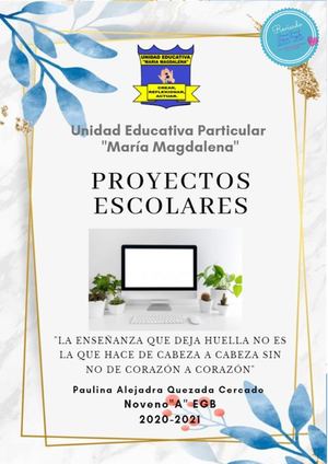 Cuaderno De Proyectos Escolares Paulina