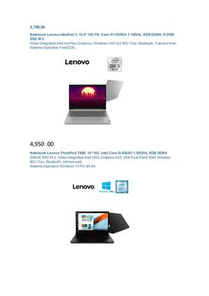 Proforma Laptops Varios
