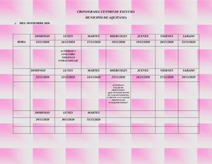 Cronograma Centro De Escucha Aquitania