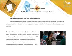 Acción Psicosocial Y Educación