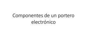 Componentes De Un Portero Electrónico