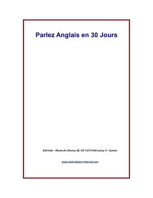 Cours Linguistique Parlez Anglais En 30 Jours