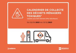 CALENDRIER DE COLLECTE DES DÉCHETS MÉNAGERS TOXIQUES*