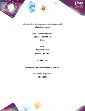 Introducción A Licenciatura En Matemáticas Reto # 3