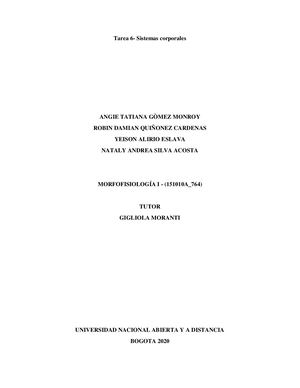 Morfofisiología I (151010a 764) Sistemas Corporales 2020 Unad