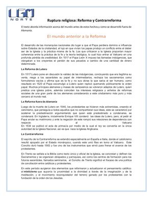 6 Ruptura Religiosa Reforma Y Contrareforma