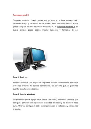 Formatear Una Pc