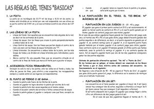 Reglamento Basico Del Tenis