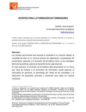 Dialnet Aportes Para La Formacion De Formadores 5744442