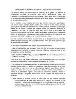 Educacion Colonial