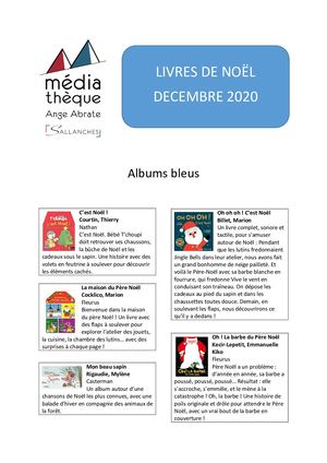 LISTE DES LIVRES DE NOEL - SECTION JEUNESSE