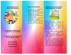 Collage Estructura Y Organización De La Educación Infantil Y El Preescolar En Colombia 2