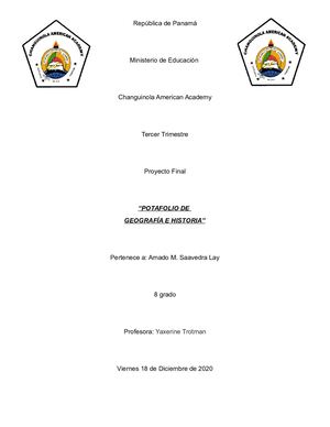 Proyecto Trimestral (Iii Trimestre) De Historia Y Geografía De Amado Saavedra