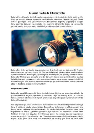 Belgesel Hakkında Bilinmeyenler