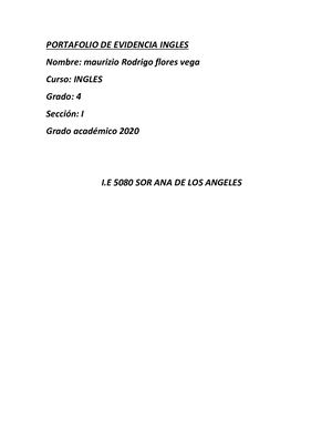 Portafolio Virtual Ingles 4to Maurizio Rodrigo Flores Vega