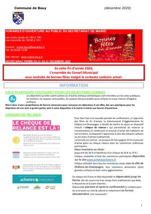 Bouy - Bulletin communal - décembre 2020