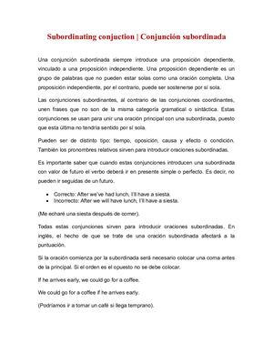 Subordinated Conjuction