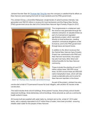 Thomas Hah Tiing Siu Joinland's Central New Hanover Project Generates Over Rm100mil In Revenue