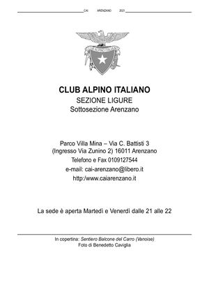 Cai Arenzano Attività Sociali 2021