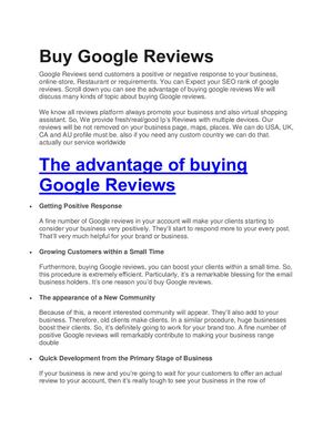 Buy Google Reviews