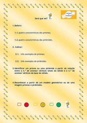 Ficha de Reflexão _ Prismas e Pirâmides