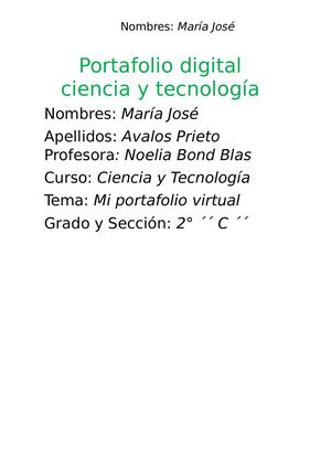 Portafolio Virtual De Ciencia Y Tecnologia