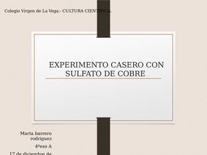 Experimentos Sulfato De Cobre