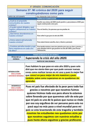 Jhon Soto S37 D1 5° Planificación Crónica 2020