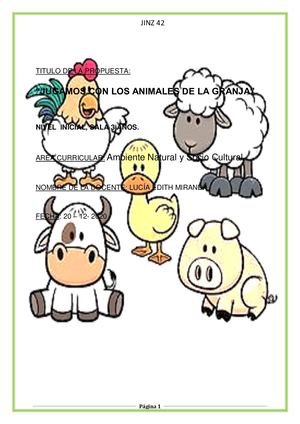 JUAGAMOS CON LOS ANIMALES DE LA GRANJA