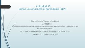 Actividad # 3 Diseño Universal Para El Aprendizaje (Dua)