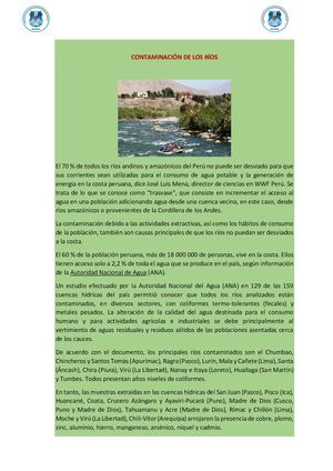 Contaminación De Los Ríos