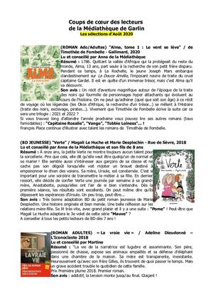 Coups de coeur - Aout 2020