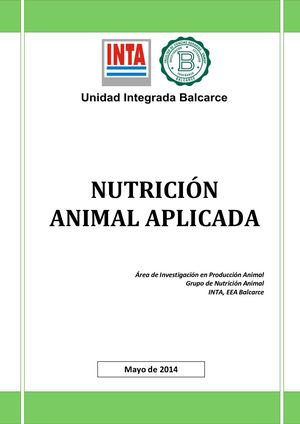 Nutrición Animal Aplicada Inta