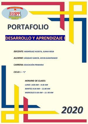 Portafolio Desarrollo Y Aprendizaje I