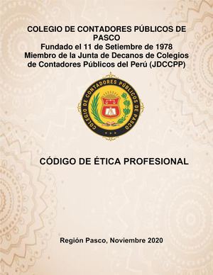 Código Ética Contador Publico Pasco