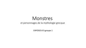 Exposés Mythologie 6e3 Groupe 1
